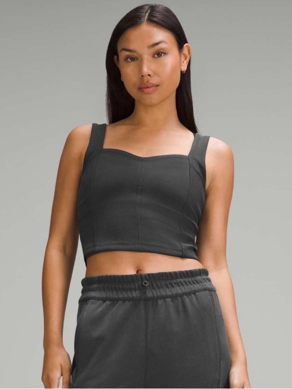 Lululemon Ribbed Softstreme Sweetheart Tank Top Black